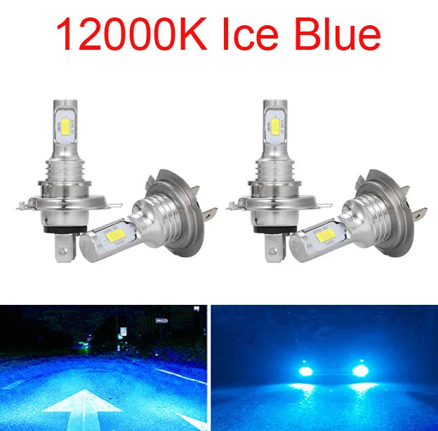 4PCS H7 LED H4 Headlight KIT Combo Bulbs High Low Beam Super Bright White 6000K 3000K Yellow 12000K Ice Blue