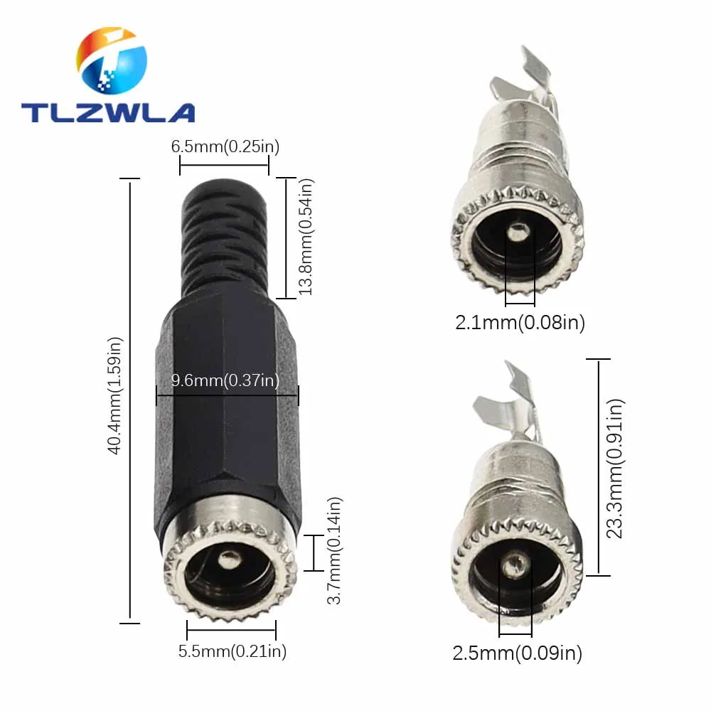 10PCS 24V 12V 3A Plastic Male Plugs + Female Socket Panel Mo