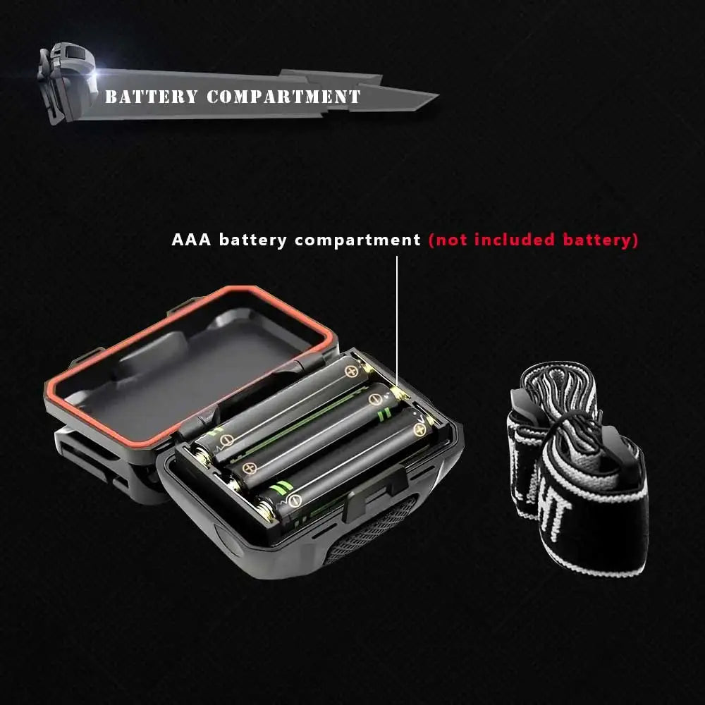 4 Modes Waterproof LED Headlamp Red Flash Light Super Bright