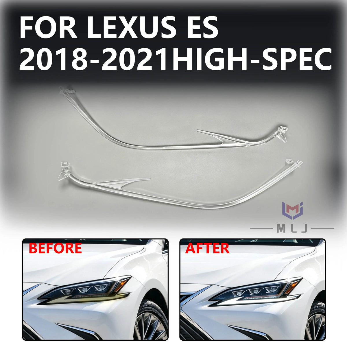 Angel Eye For 2018 2019 2020 2021 Lexus ES200 ES260 ES300 Headlight Light Guide Strip DRL Light Guide Tube