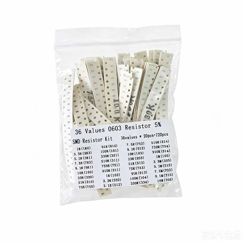 1500PCS/Set Resistors Assorted Set SMD 60 Values X 25Pcs 0R-