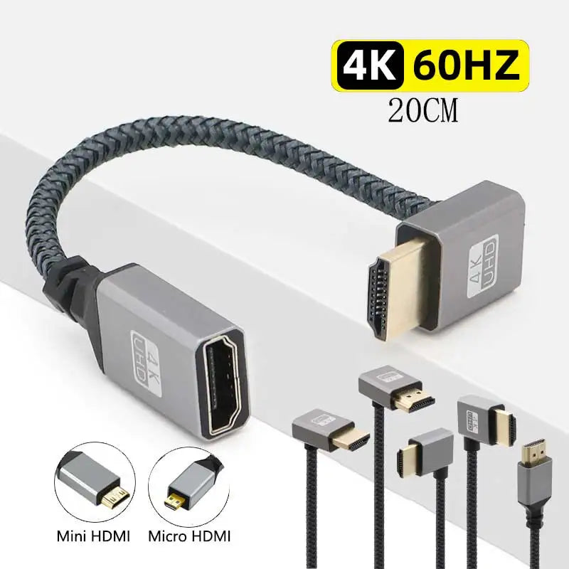 4K60Hz HDMI Male To Female Extension Cable Micro/Mini HDMI-C