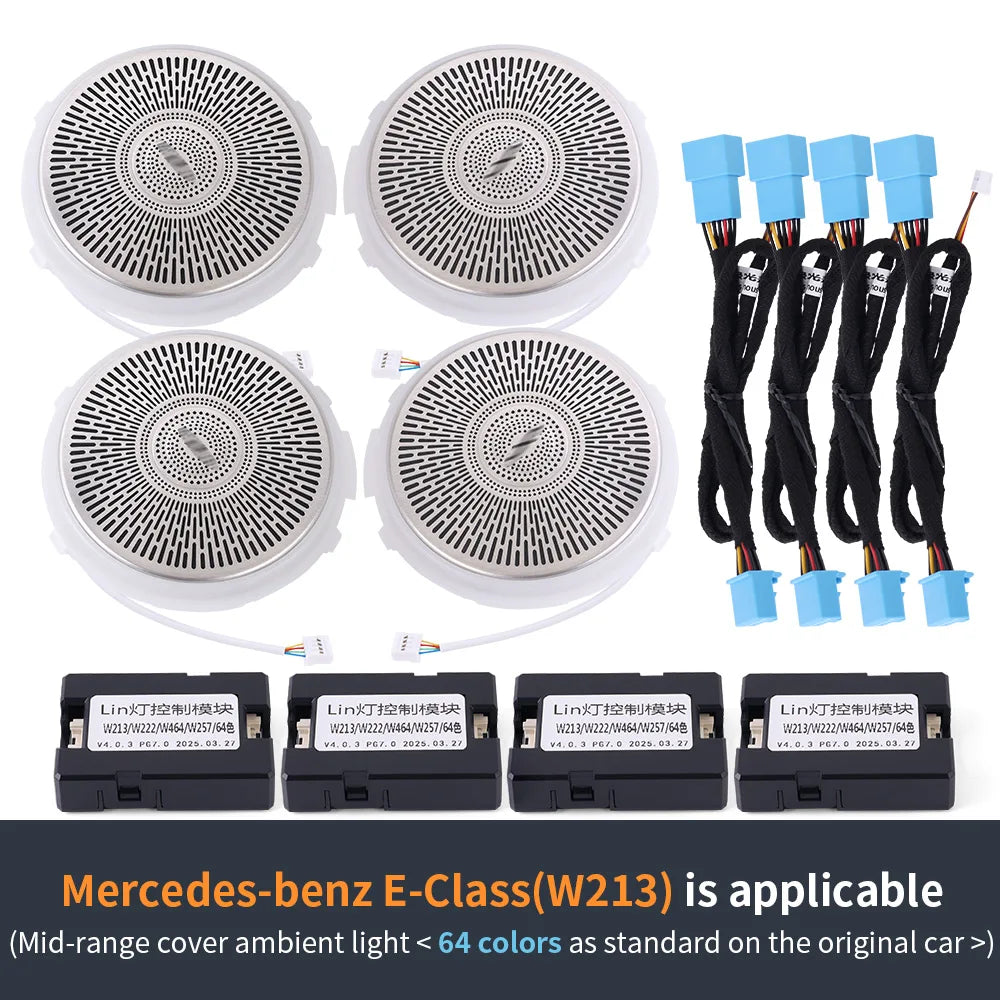 New LED Speaker Cover Car Door Horn Decorative Shell Cover Ambient Light For Mercedes Benz W213 W205 X253 C-Class/E-Class/GLC