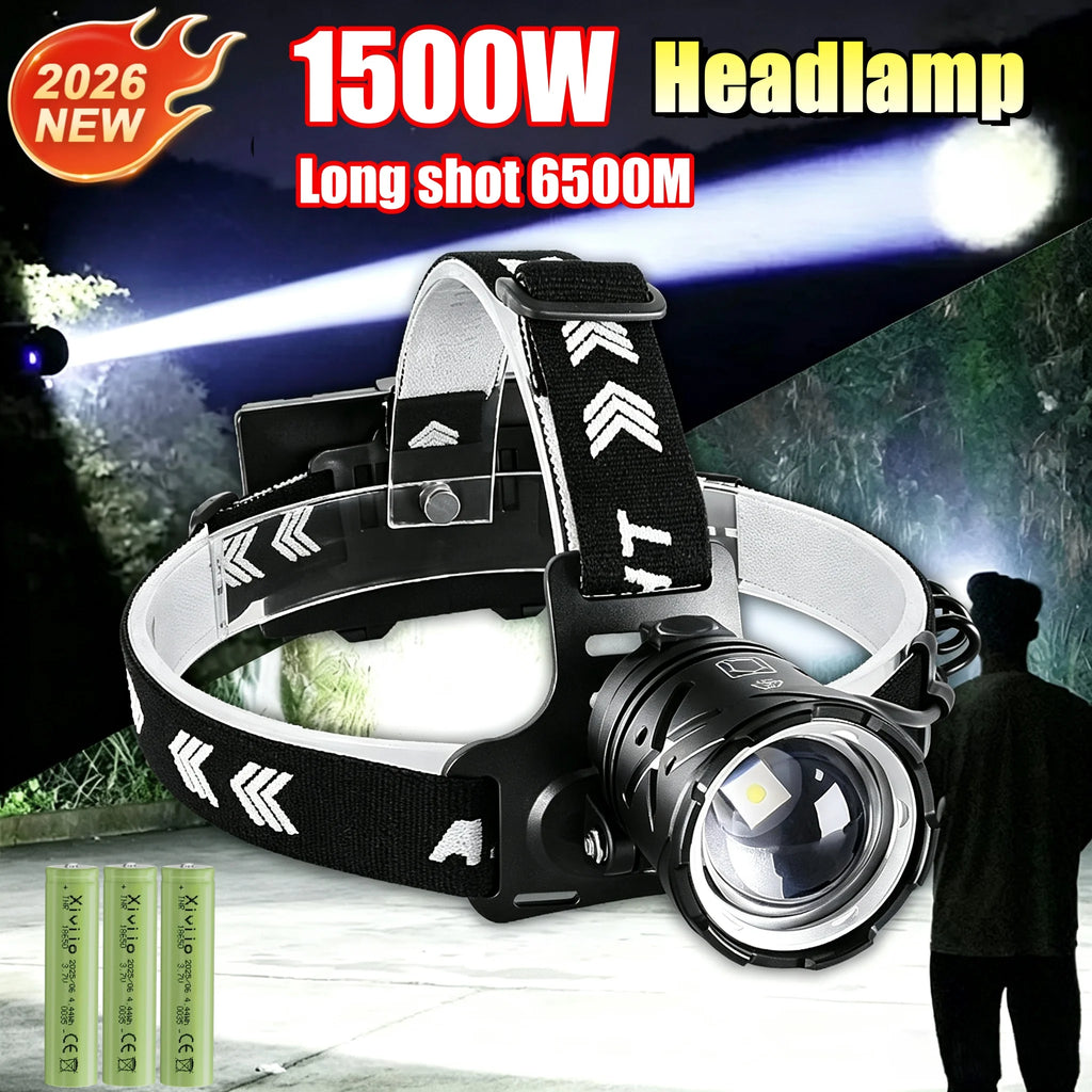 NEW 2026 Most Powerful LED Headlamp 3 18650 Rechargeable 150