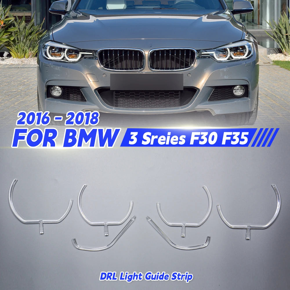 Angel Eye DRL Light Guide Plate Acrylic Tube Strip Headlight Bars Daytime Running Light for BMW F30 F35
