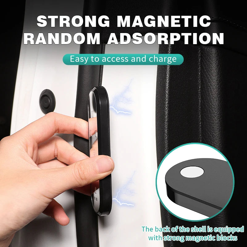SEAMETAL LED Car Door Opening Warning Atmosphere Light Auto 