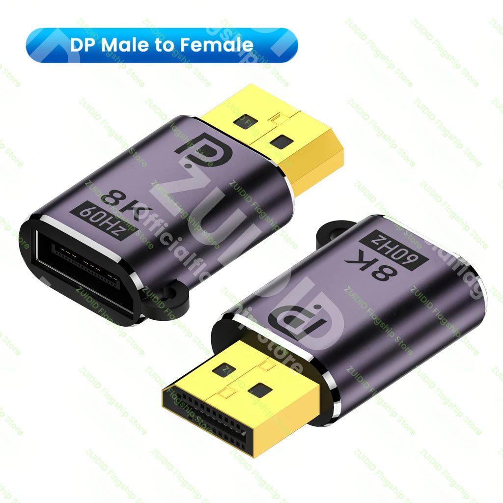 Mini DP to Displayport 1.4 Adapter Converter 8K 60Hz Bi-Directional DP to Mini DP Male to Female Cable Extender for MacBook Pro