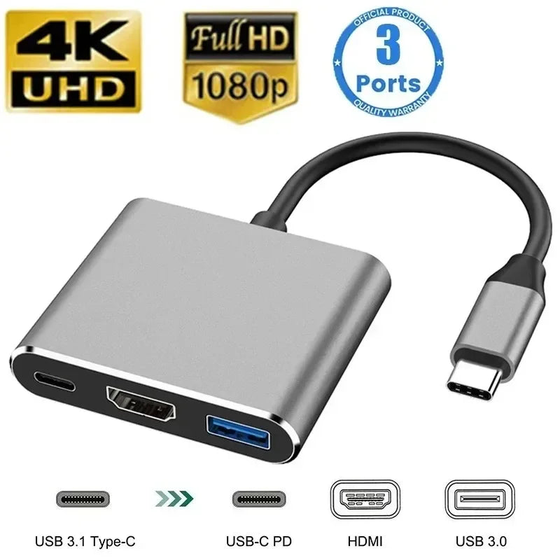 USB C Hub USB Hub 3.0 Aluminum 7 in 1 USB Extender USB Splitter with 1 X USB 3.0 4 X USB 2.0 and 2 X USB C Ports