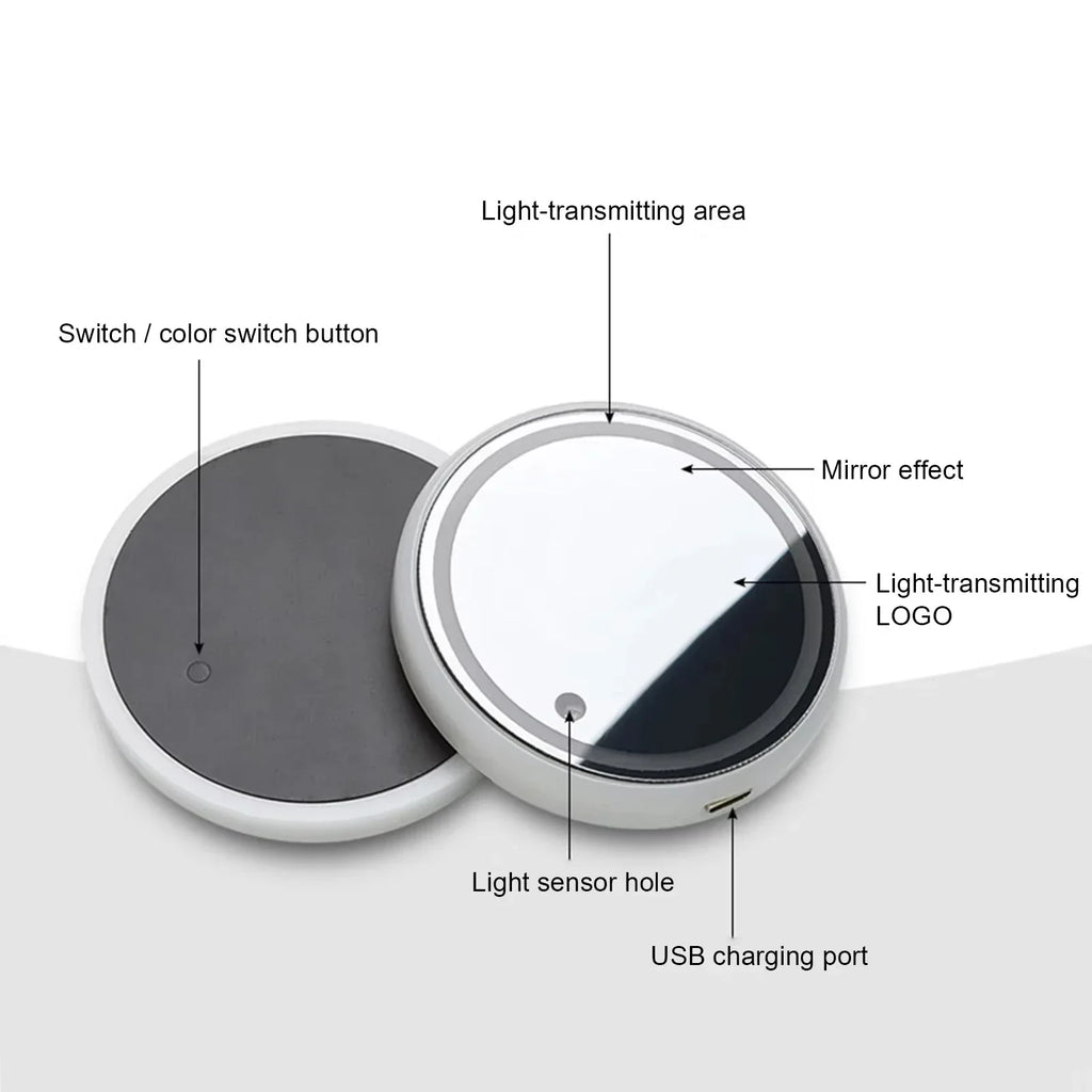 LED Car Cup Holder Lights Waterproof Cup Pad with 7 Colors C