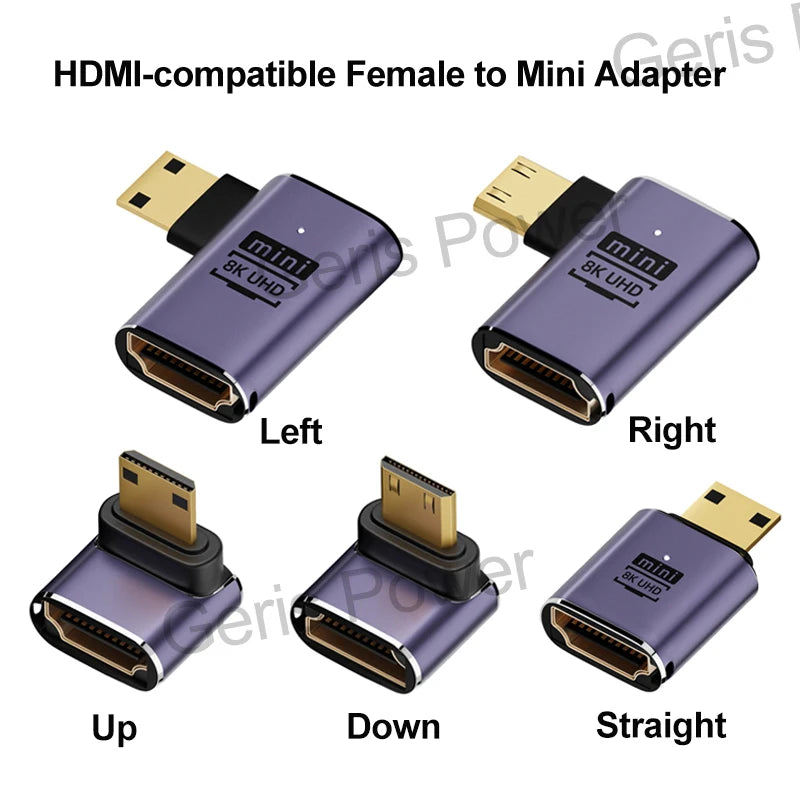 HDMI-Compatible Adapter 90 270 Degree Right Angle Male to Fe
