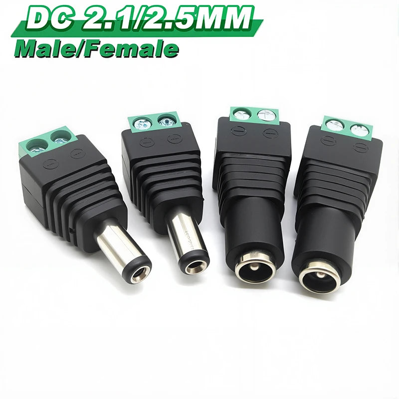 4pcs 12V DC Power Connector Plug Jack Male Female Socket Bar