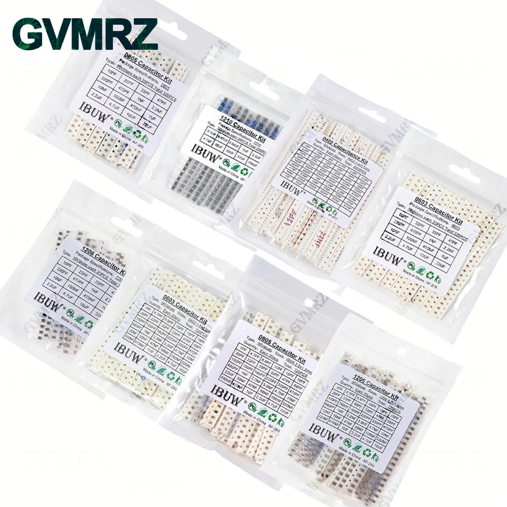 0402 0603 0805 1206 SMD Ceramic Capacitor Assorted Kit 1pF -