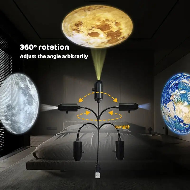 Romantic Rotatable Galaxy Star Projector Portable USB LED Ni
