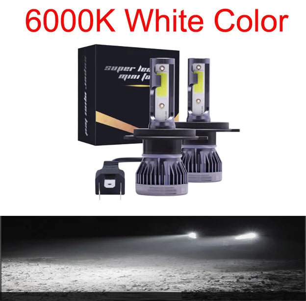 2Pcs LED H4 Car Headlight Bulbs H1 H7 H8 H9 H11 Headlamps Kit 9005 HB3 9006 HB4 Auto Driving Running Led Lamp 6000K 12000K