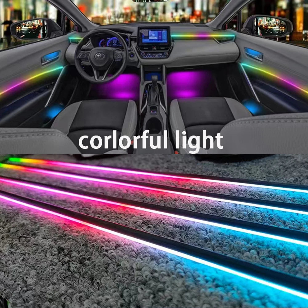 6/10/14/18 in 1 Led Car Ambient Lights RGB 213 64 Color Acry