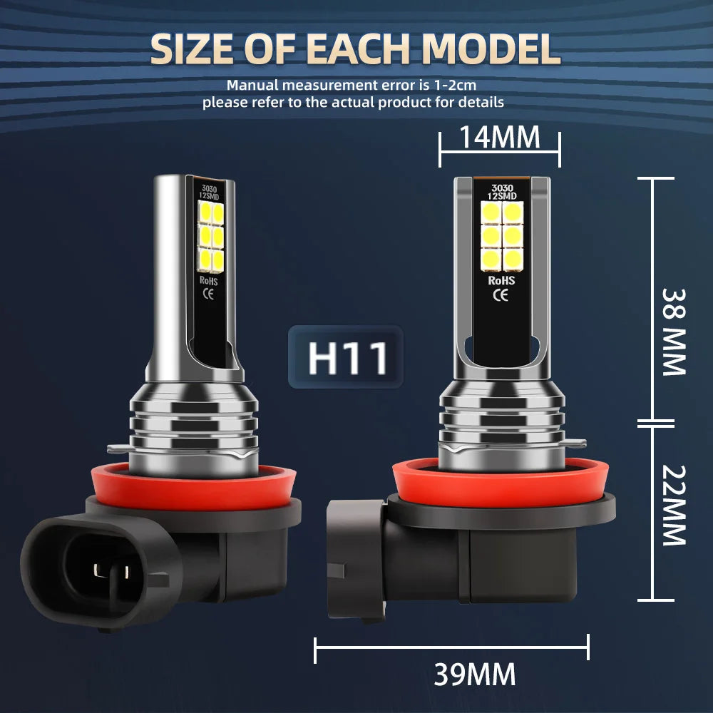 LED Headlight 9005/HB3 H11 Fog Light Combo Beam Bulbs Kit Ha