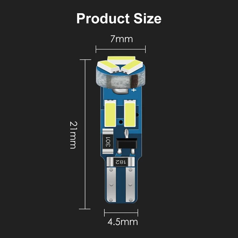 20/10/2pcs T5 LED Bulbs W3W W1.2W 70 73 74 Auto Dashboard Ga