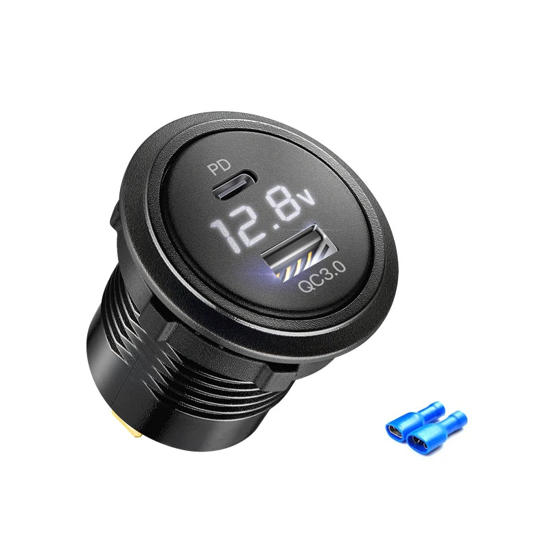 Quick Charge 3.0 usb port socket for car Dual USB Fast Car Charger Socket Accessory 12V/24V QC3.0 Power Socket with LED Light