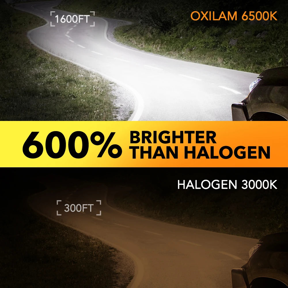 OXILAM 2Pcs 120W High Power H7 LED Bulb Turbo Headlight 6500