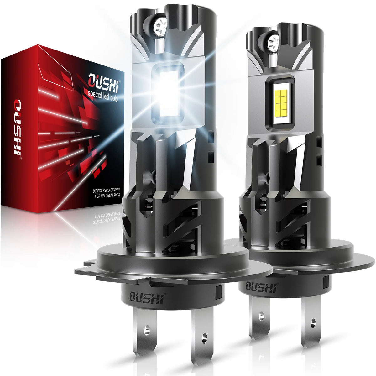 OUSHI Set of 2 H7 LED Headlights for Cars High Power Excepti