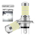 1PCS 144SMD H4 P15D BA20D Motorcycle Headlight Bulbs White 1