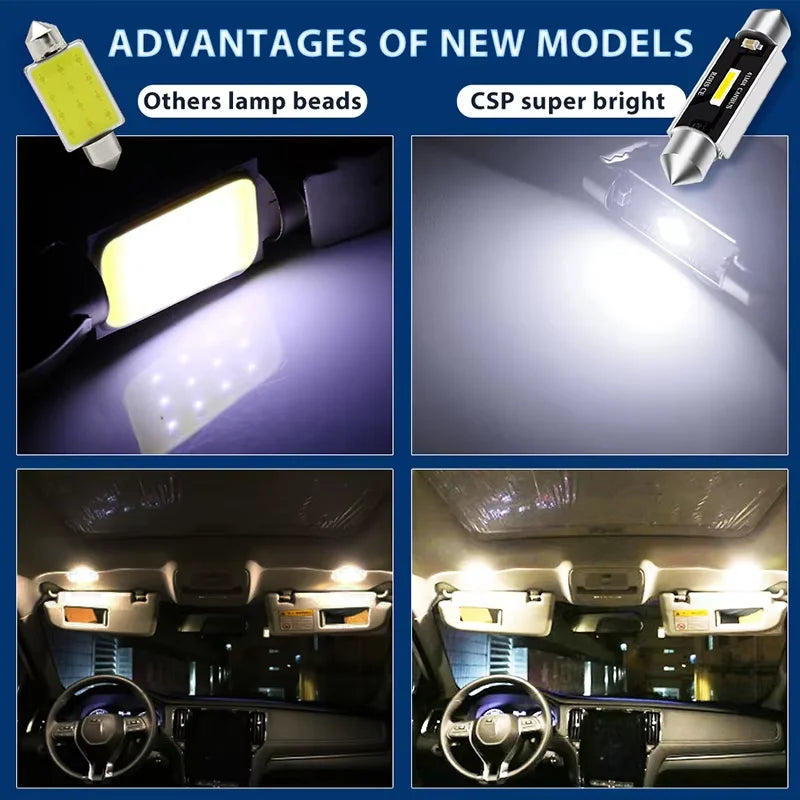 1x CSP 1860chip C5W LED Car 31mm 36mm 39mm Festoon Reading L