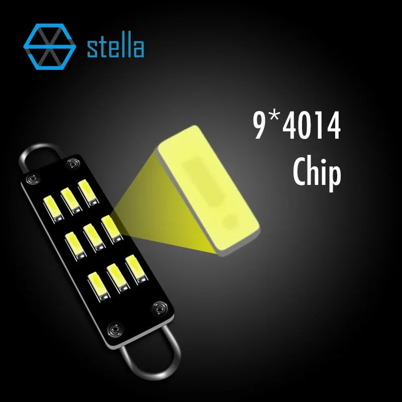 STELLA 2pcs LED Rigid Loop 44mm Festoon C5W Car Interior Bul