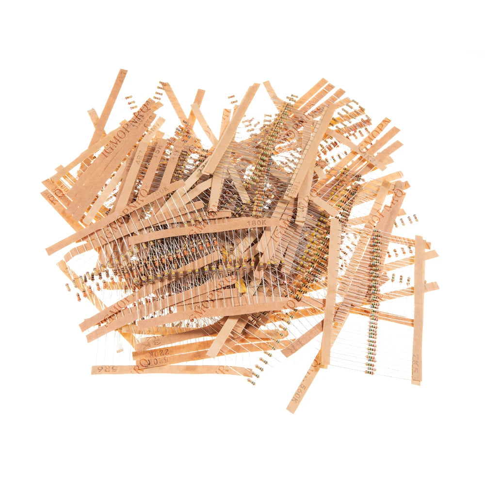 1500PCS 1/4W Carbon Film Resistors Assorted kit 75Values (1 