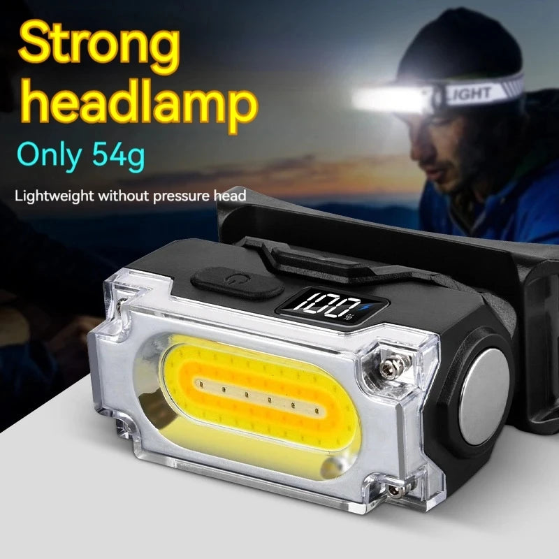 Super Bright Magnetic Headlamp 3 Light Source Hat Clip Lamp 