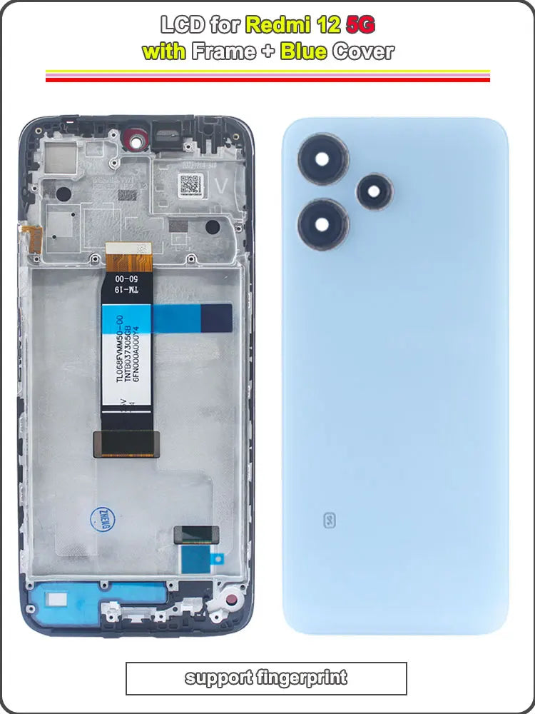 100% Tested LCD for Redmi 12 5G LCD Display Touch Screen Digitizer Replacement for Redmi 12 5G Phone 2AFZZRN8DY 23076RN8DY LCD