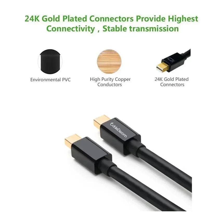 4K/1080p Mini Displayport (Thunderbolt 2 Compatible) Male to