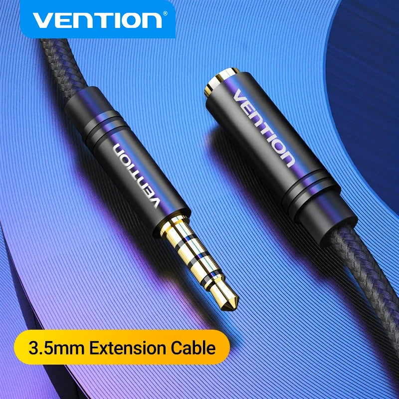 Vention Jack 3.5 Aux Extension Cable for Car Laptop Mini PC 