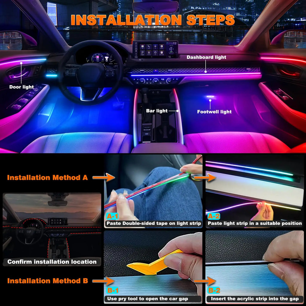 Universal Symphony Car Ambient Lights LED Interior RGB Strea