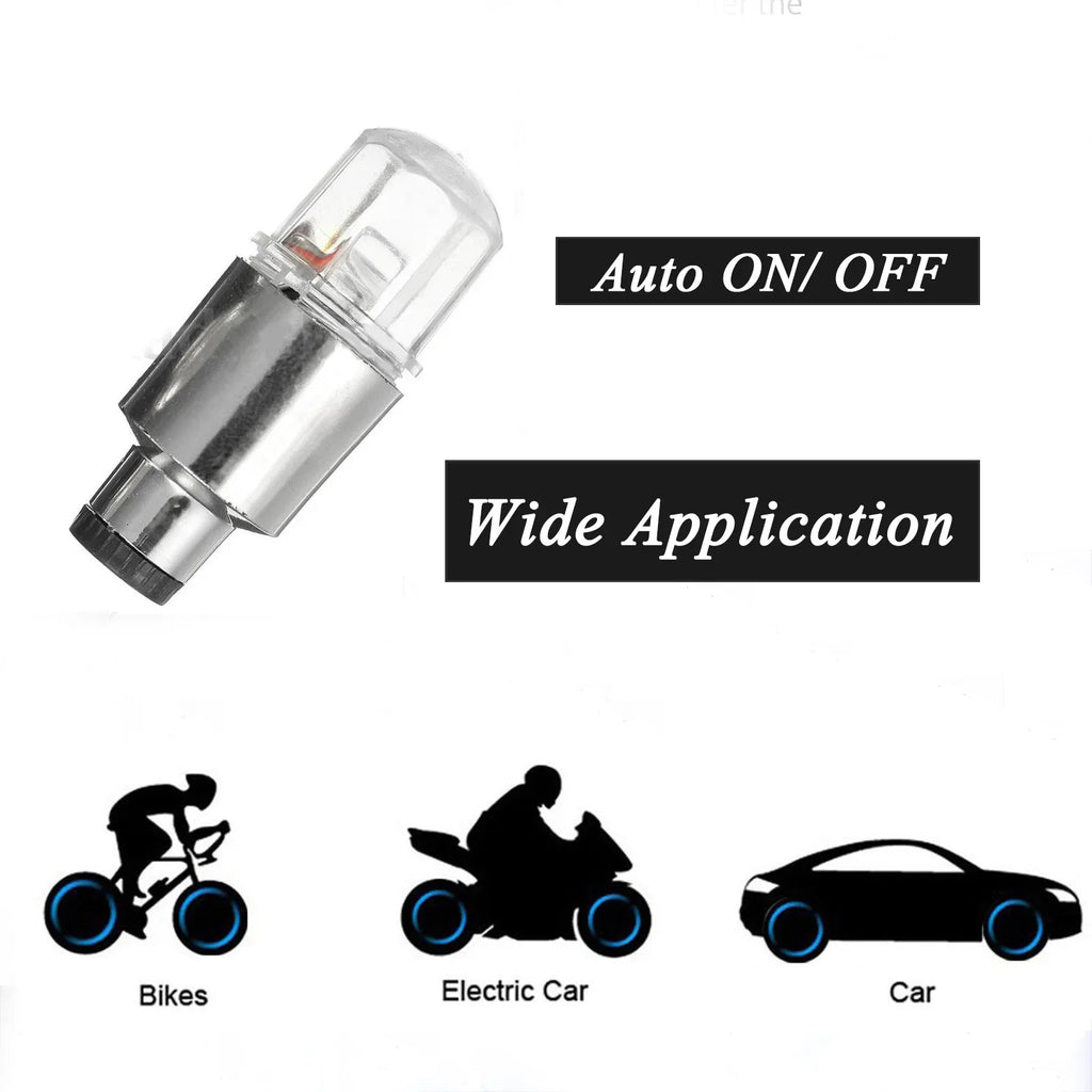 2/4Pcs Car Hub Ambient Light Bicycle LED Tire Lights Univers