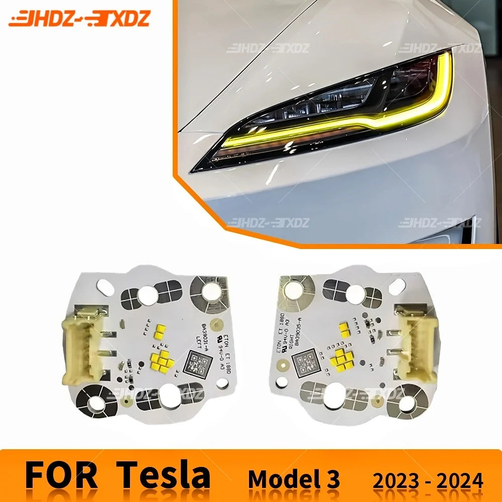 Angel Eye Daytime Running Lights Headlight DRL LED Boards Light Source For Tesla Model 3 2023 2024 BA39035-A