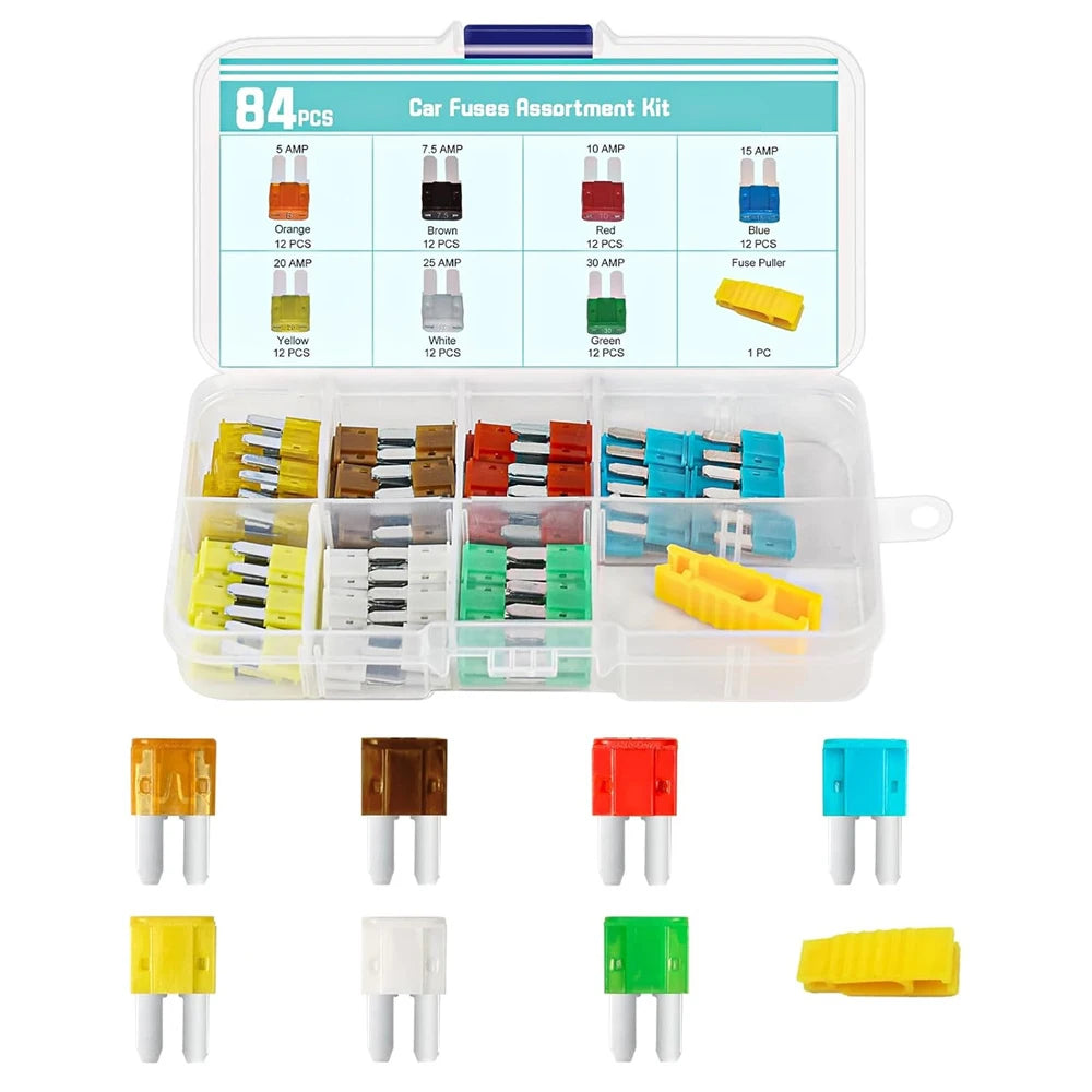 35/56/70/84/100/105/126pcs Micro 2 Blade Fuse Assortment Kit