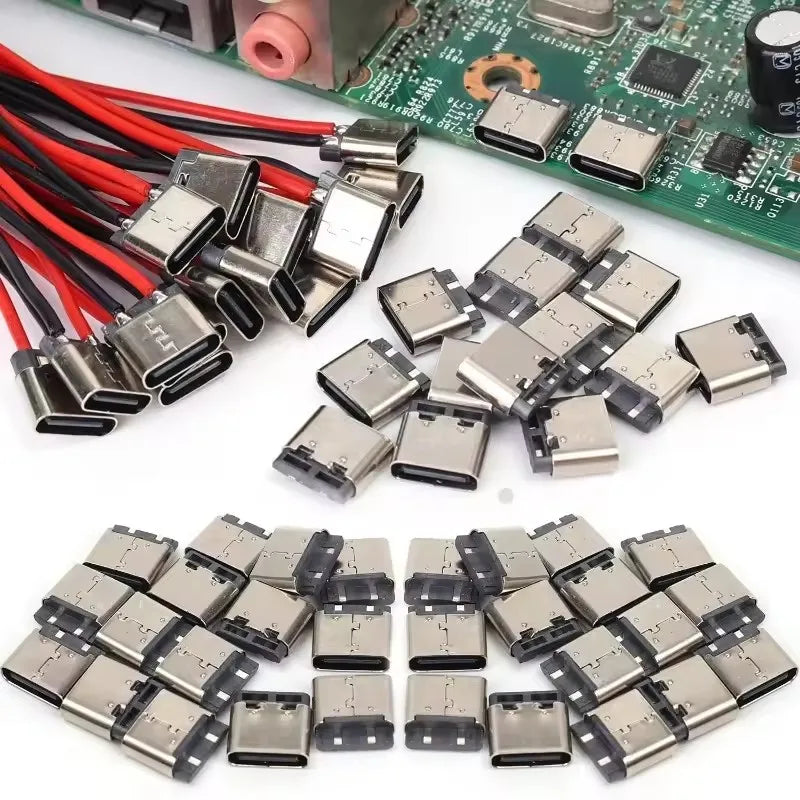 Bare Board Type-C Female Chassis Waterproof 2P Solder Wire U