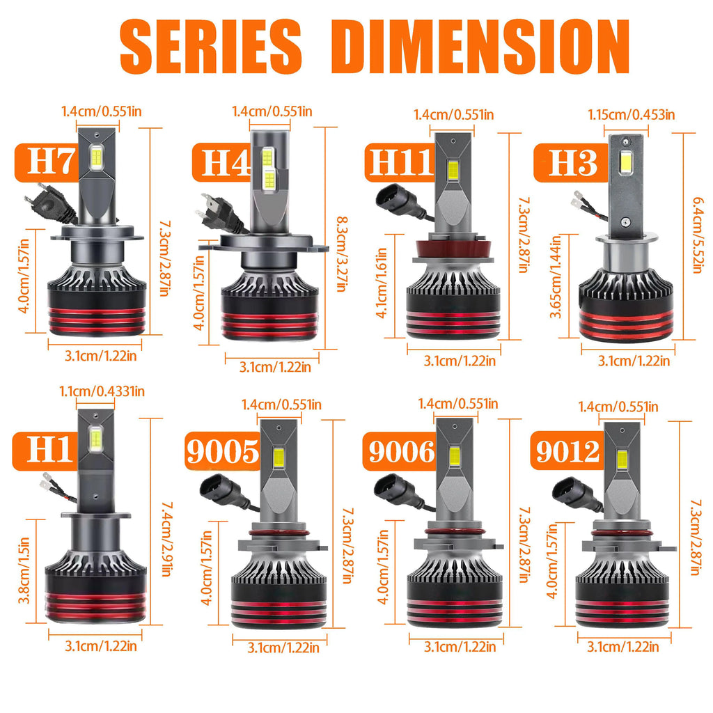 Heyword 2800W 6000000LM M8ProH7 H11 H1 H4 Led Headlight Bulb