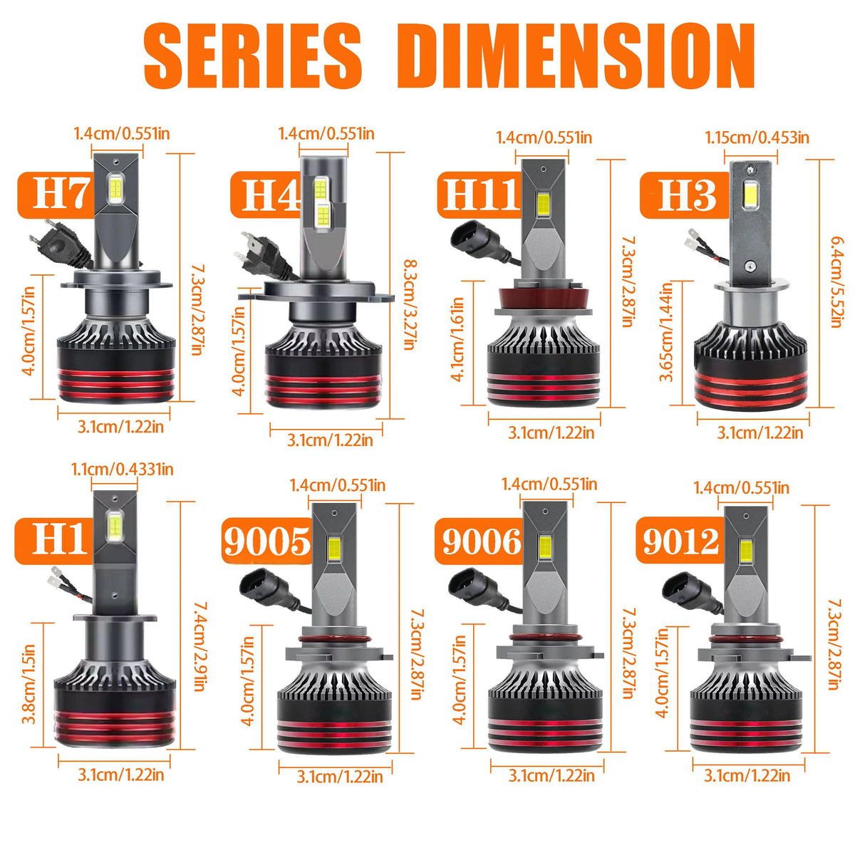 Heyword 2800W 6000000LM M8ProH7 H11 H1 H4 Led Headlight Bulb
