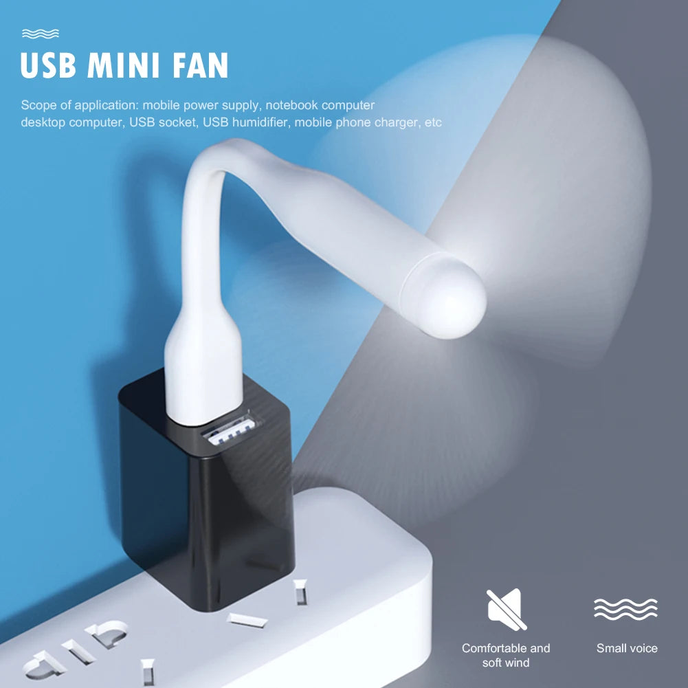 Mini USB Fan Flexible Bendable Cooling Fan For Power Bank La