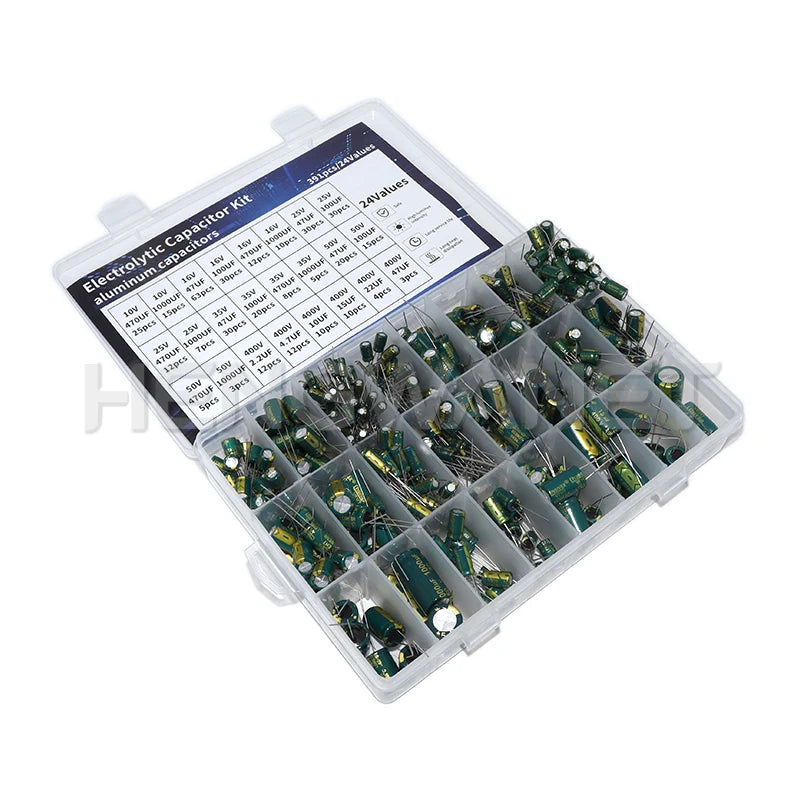 391pcs 24values Electrolytic Capacitor Kit High Frequency As