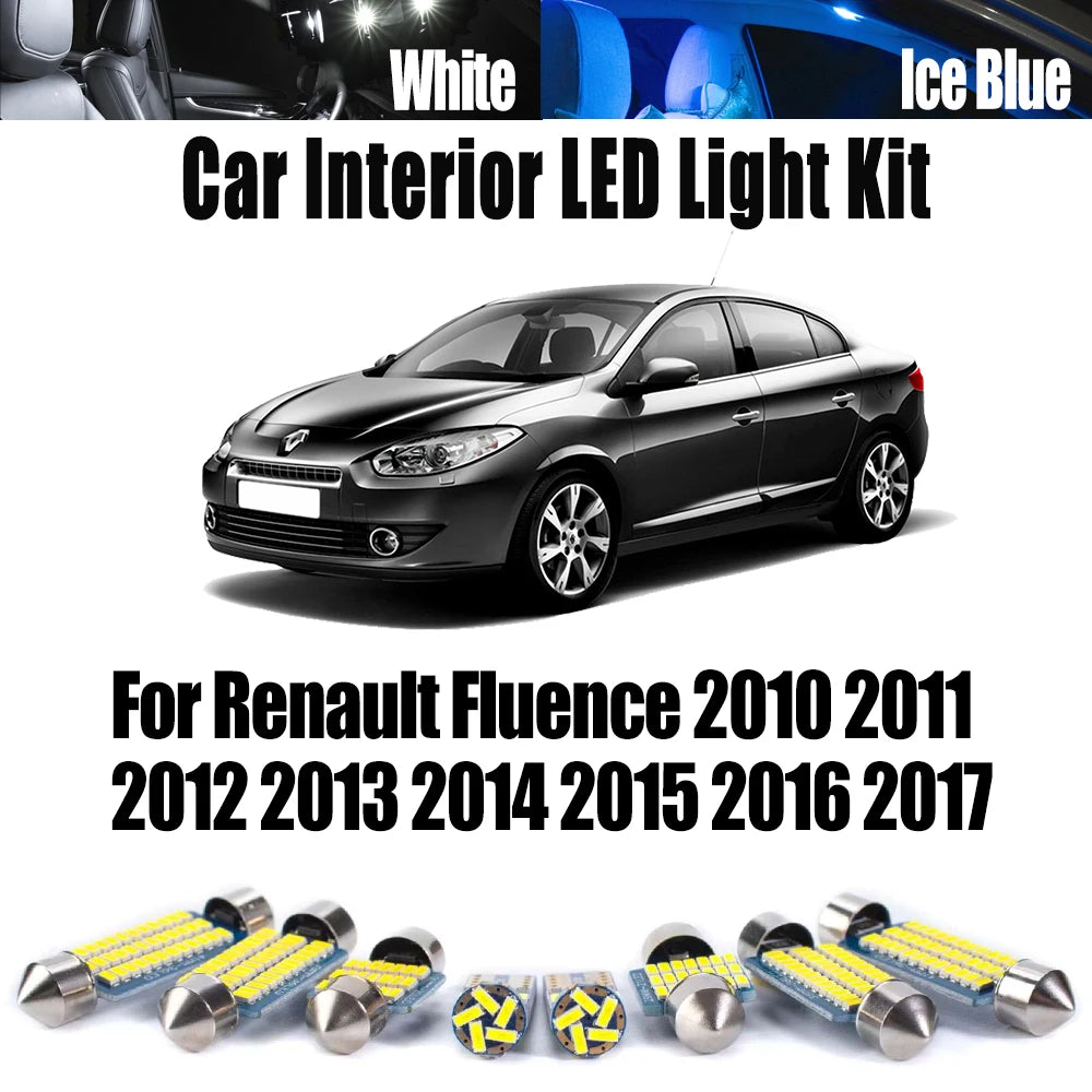 11-Piece LED Interior Light Kit for Renault 2010-2015 - Canbus Error-Free Interior Bulbs