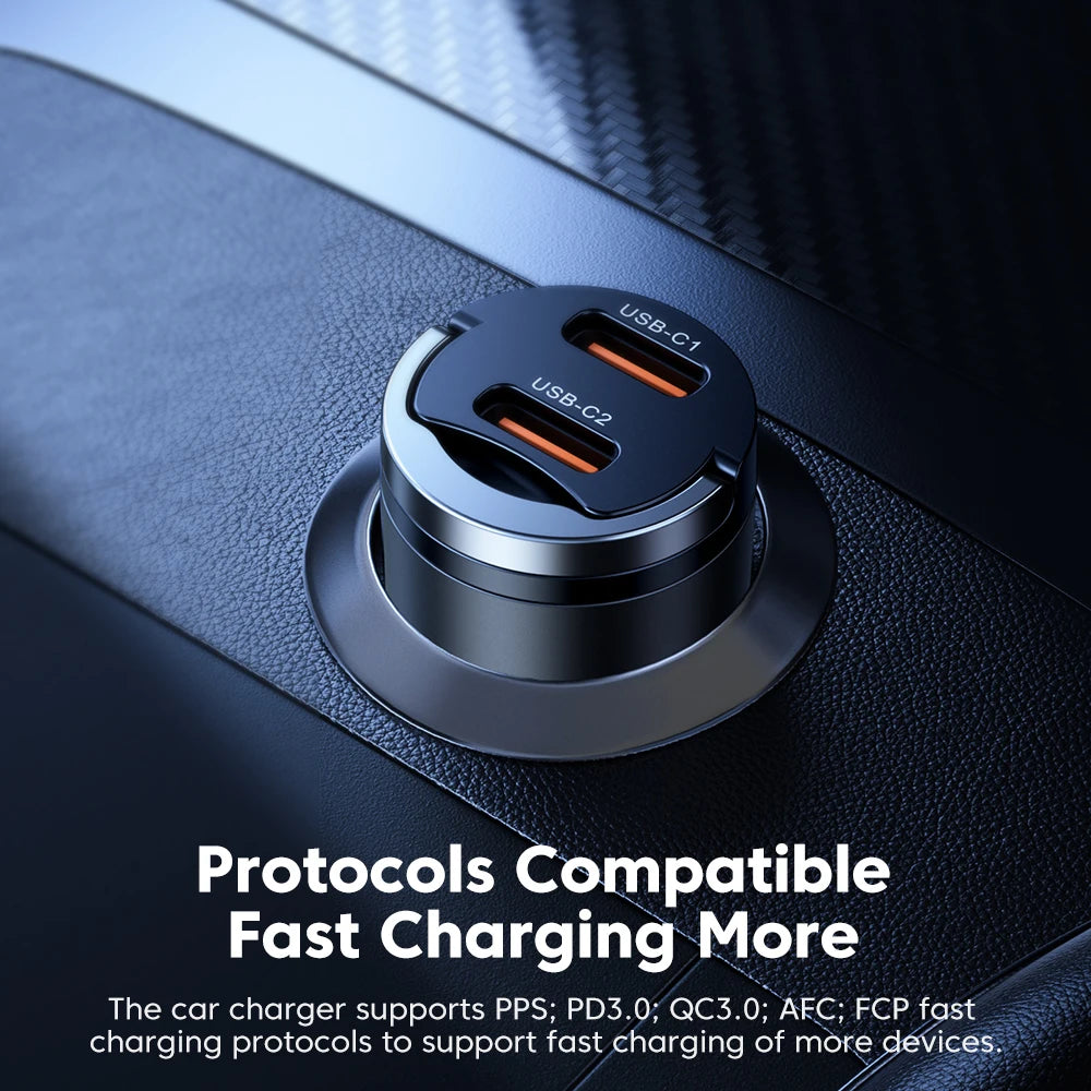 Toocki 45w Car Charger Dual Type C PD45w Fast Charging Car P