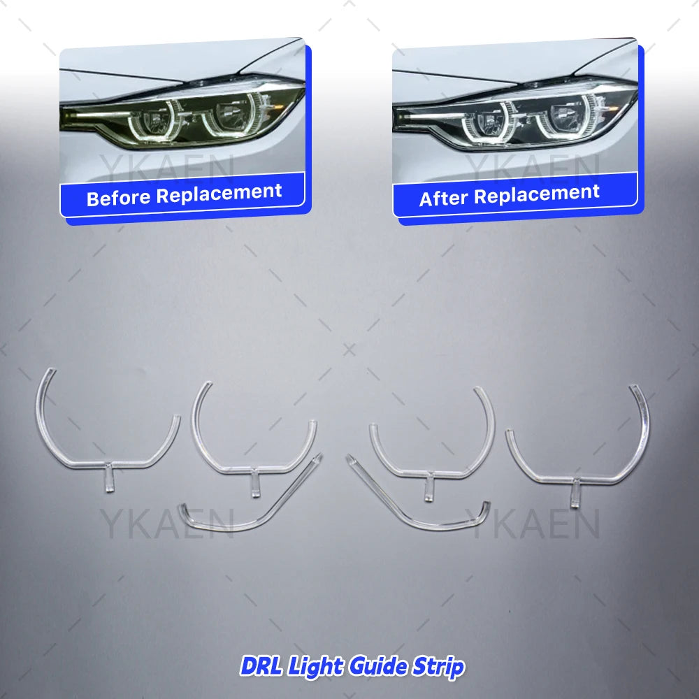 Angel Eye DRL Light Guide Plate Acrylic Tube Strip Headlight Bars Daytime Running Light for BMW F30 F35