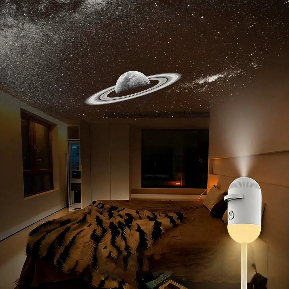 2 In 1 Usb Mini Galaxy Star Projector Night Light 12 Films S
