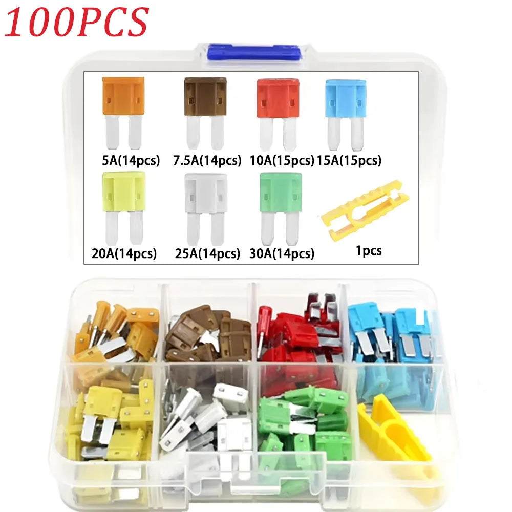35/56/70/84/100/105/126pcs Micro 2 Blade Fuse Assortment Kit for Truck Replacement with Fuse Puller(5A 7.5A 10A 15A 20A 25A 30A)