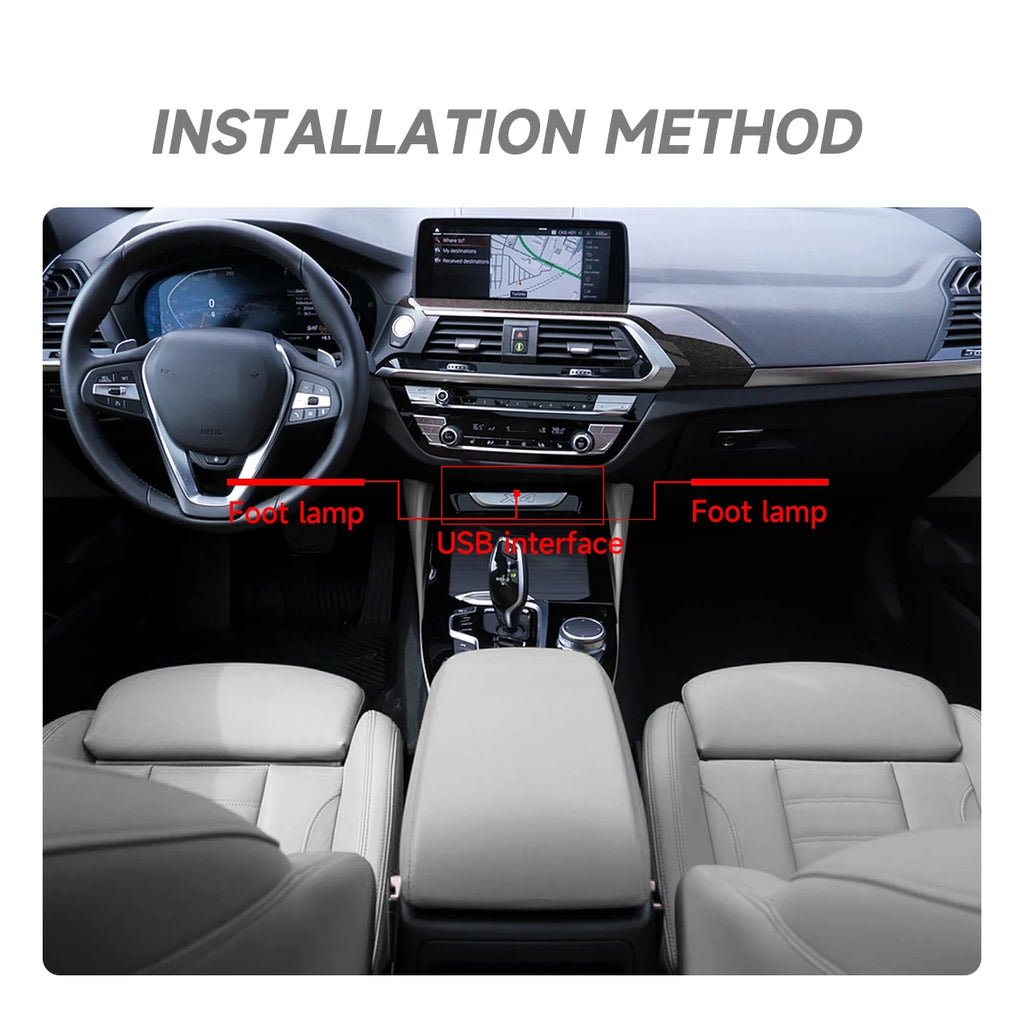 Car Interior Decorative Lamp With USB LED Strips Dash Floor 