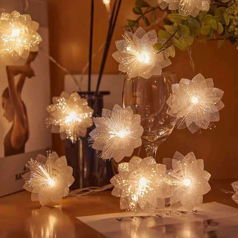 2/3M LED Fiber Optic Fairy Light Battery-operated Garland Christmas Decoration Party New Year s Decor Artificial Flowers Festoon