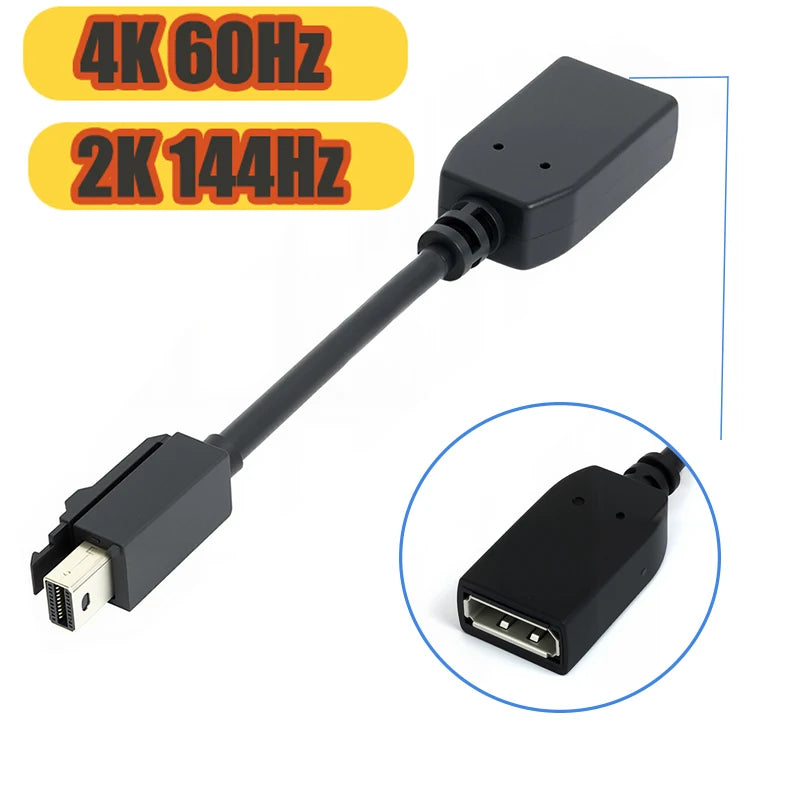 144Hz Mini DisplayPort to DisplayPort Cable Adapter 4k 60Hz 