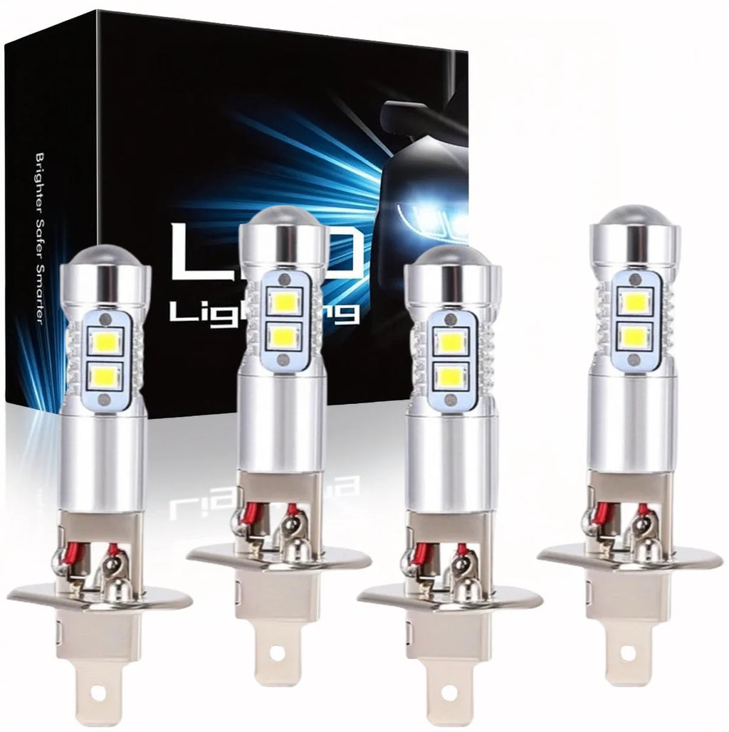 4/2Pcs H1 Super White LED Headlight Bulbs Kit High Low Beam 
